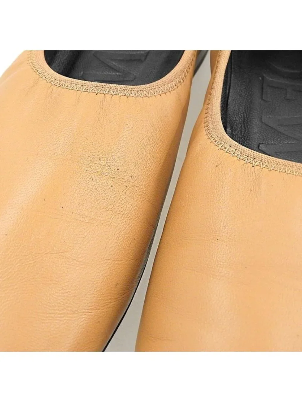 Loewe Leather Soft Ballerina Ballet Shoes Light Brown